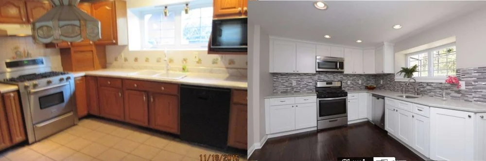 Before-and-after views of vintage kitchen refresh