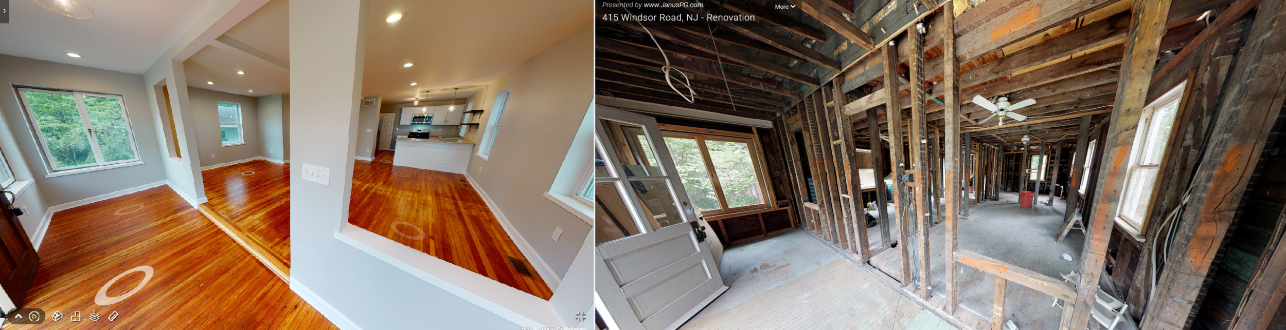 Before-and-after views of windsor road renovation